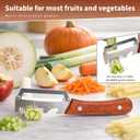 NEW Premium Vegetable Peeler with Wooden Handle and Bottle Opener: 2-in-1 Stainless Steel Kitchen Tool for Fruit Apple Potato Pumpkin Papaya (1Pack)