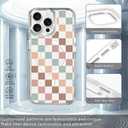 for iPhone 14 Pro Case [Compatible with Magsafe],Girls Women Clear Magnetic Case Silicone Shockproof Protective Cover with Pattern Colorful Checkerboard