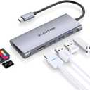 LENTION USB C Hub with 4K HDMI, 3 USB 3.0, SD/Micro SD 3.0 Card Reader, Compatible 2023-2016 MacBook Pro, New Mac Air/Surface, Chromebook, iPhone15 or More, Stable Driver Adapter (C34, Space Gray)