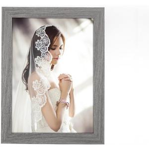 9x13 Picture Frame Distressed Gray, Rustic 13x9 Picture Frame Grey, Pic Poster Frame, 9 by 13 Gallery Family Portrait Photo Frame Horizontal and Vertical Display for Wall Hanging/Tabletop