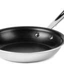 All-Clad D3 8 Inch Stainless Steel Pro Non Stick Frying pan, 3-Ply Stainless Steel Pan, Induction, Oven Broiler Safe 500F Skillet, Professional Cookware, Silver