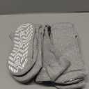 CaiDieNu Non Slip Diabetic Socks: 4 Pairs Non Binding Hospital Socks for Men Women with Grips Elderly Edema 9-15 (Gray)