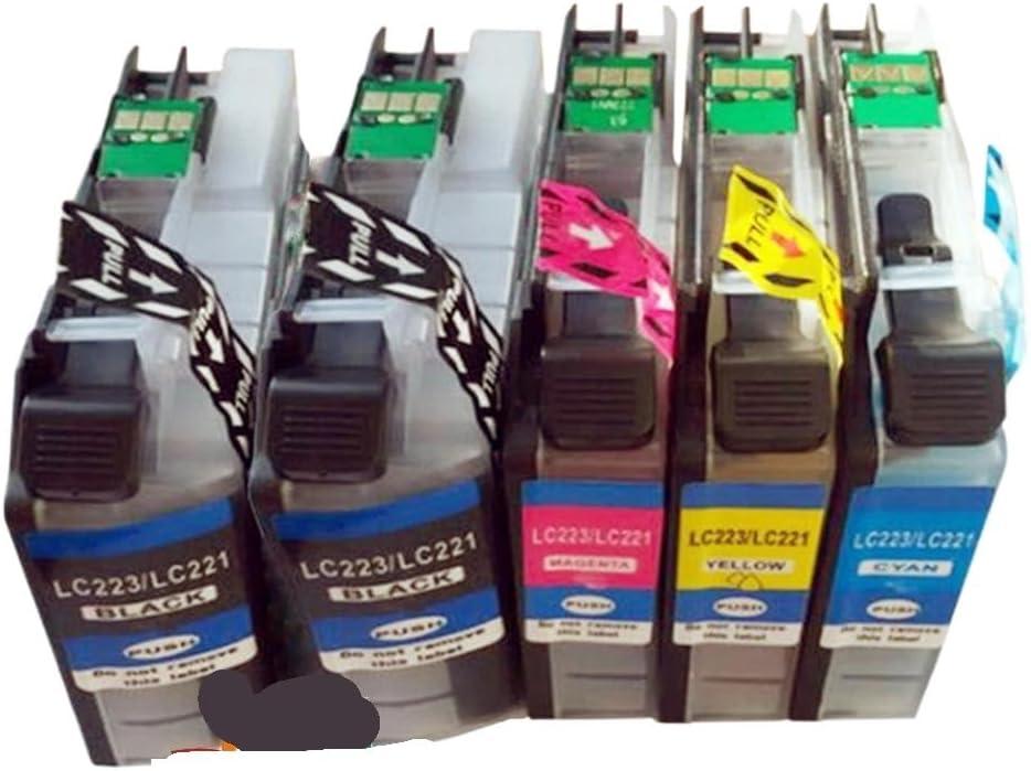 5 Pcs LC223 LC221 XL Black Cyan Magenta Yellow Ink Cartridge Compatible with DCP MFC Printers