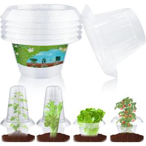 6 Pieces Upgraded Snail Collars, Wider Snail Protection Barrier, Sturdy Slug Collar for Effective Protection, Protective Rings for Lettuce and Cabbage Plants, Transparent (Not Include Garden Cloches)