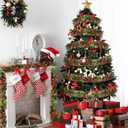 50 Feet Christmas Tinsel Garland Metallic Tinsel Garland Christmas Tree Decorations for Christmas Party Supplies Indoor and Outdoor Decor (Red and Green)