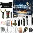 Survival Kit Advent Calendar for Men - Essential Outdoor Tools for Adult Teen 24 Days Christmas Countdown - 24 Outdoor Gadgets Camping, Hiking, Emergency Prep 2025 Holiday Countdown Gift