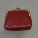 Womens Small Coin Purse, Vintage PU Leather Change Purse, Rectangle Kiss Lock Coin Pouch, Pocket-Sized, Solid Color, Mini Coin Purse for Women - Red