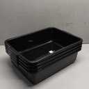 Teyyvn 13 L Plastic Bus Box, Commercial Wash Basin Tote Box, 4-Pack, Black