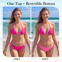 American Trends Bikini Sets for Women Triangle String Bikini Two Piece Swimsuit Halter Top Bathing Suit (Pink, M)