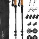 100% Carbon Fiber Hiking Trekking Poles - Ultra Strong Carbon Hiking Sticks with Cork Grips & Quick Flip Locks, 2 Pcs Lightweight Hiking Poles & All-Terrain Accessories for Women & Men, Senior