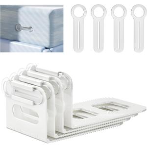 2 x Bed Sheet Holder Straps,Lock Bed Sheet Holder Corner Fitted Sheet Straps,Keep Sheets Firm & Tight,Fit All Mattress Size,Quick Easy Installation (white4pcs)