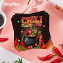 200 Pcs Chili Cook Off Decorations Napkins, Funny Spicy Pepper Cartoon Party Napkins, Hot Chili Party Supplies for Festival or Cooking Contest