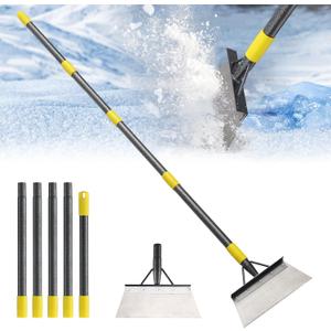 Garden Flat Shovel - Snow Ice Scraper, 60" Multifunctional Garden Cleaning Shovels, Heavy Duty Floor Scrapers Long Handle,Metal Weeding Scraper for Lawn Edging, Snow Ice Removal