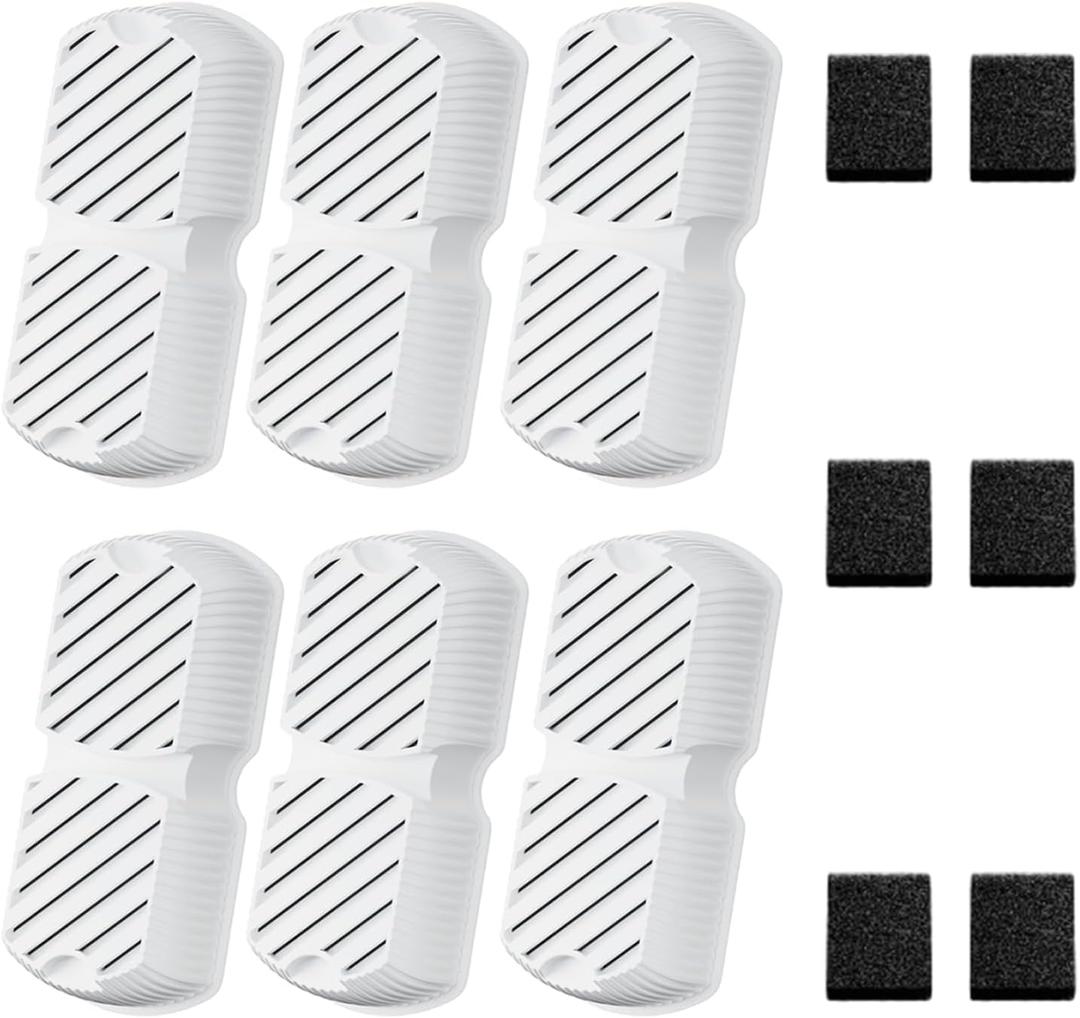 GROOKPET Dog Water Fountain Filters: 12 Dog Fountain Filters - Pet Water Fountain Filters Replacement - Including 6 Filters + 6 Sponges - Suitable for GROOKPET Dog Water Fountain for Large Dogs