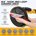 Drywall Sander, 880W 7.3-Amp Popcorn Ceiling Removal Tool with 1100-2100RPM 5 Variable Speed 12pcs Sanding Discs Electric Drywall Sander with Vacuum Dust Collector LED Light for Ceiling Sanding
