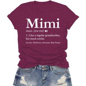 Mimi Shirt for Women Funny Grandma Definition Tee Top Cool T-Shirt for Grandma (M)