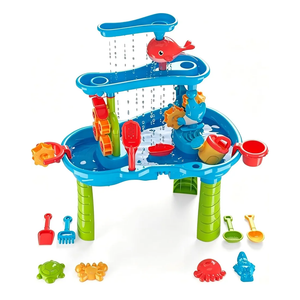 eaacaa Water Table for Toddlers Ages 3-8, 3-Tier Water and Sand Play Table with Accessories for Outdoor Play, Backyard and Beach Activities, Ideal Gift for Boys and Girls