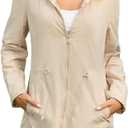 Women's Rain Jacket Long Lightweight Hooded Windbreaker Raincoat Outdoor Waterproof Trench Coats Travel Jacket (Green, M)