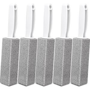 AZEN 5 Pack Pumice Stone for Cleaning, Pumie Scouring Stick with Handle, Pumice Stone Toilet Bowl Cleaner, Hard Water Stain Remover for Toilet, Bathroom, Kitchen Sink, Grill
