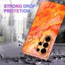 Casetego for Galaxy S26 Ultra Case,Compatible with MagSafe,[Military Grade Drop Test] Full Body Protection Slim Shockproof Rugged Marble Women Case for Samsung Galaxy S26 Ultra 5G 6.9 inch,Orange