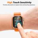 Amizee 2 Pack Metal Case Compatible with Apple Watch Ultra 3/2/1 Screen Protector Case 49mm with Tempered Glass, Metal Frame Built in HD Glass Protective Cover for iWatch 49mm (C-Orange)