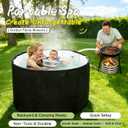 Foldable Wood-Fired Outdoor Bathtub, Non-Inflatable & Portable Pool/Bathtub 2-in-1 Bath & BBQ Family Outdoor Use (black)