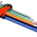 9 PCS Allen Wrench Set, Cr-V Metric Hex Key Set 1.5-10mm, L Key Set with Color-coded & Storage Bracket for Bike Repair, Furniture Assembly, Motorcycle Maintenance