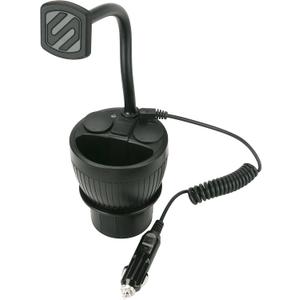 Scosche MAGPCUP MagicMount PowerHub Magnetic Car Cup Holder Phone Mount - Strong Magnet Car Mount for iPhone and Android - Secure Magnetic Cell Phone Holder - USB Charging Ports for Multiple Devices (1 Pack)
