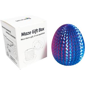 Mystery Egg Maze Puzzle Box - Creative Reusable 3D Printed Brain Teaser with Hidden Compartment for Cash Gifts Treasures, for Birthday, Christmas, Halloween and Easter for Kids & Adults(Blue-Purple)