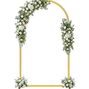 7.2FT Metal Wedding Arch Backdrop Stand,Stable Balloon Arch Frame for Wedding Ceremony Birthday Party Baby Shower Graduation Anniversary Floral Decoration,Gold