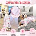 Lukovee Recovery Suit for Dogs, Zipper On Dog Surgery Suit for Female Male Dog, Onesies Bodysuit Prevent Licking Spay Abdominal Wounds Bandages E-Collar Alternative (Pink, S)