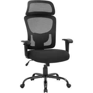 Office Chair Ergonomic Desk Chair Comfy: 400LBS Mesh Computer Chair Ergonomic Gaming Chairs with Wheels Adjustable Lumbar Support and Flip up Armrest-Swivel Executive Chairs Long Hours(Black)