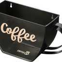 CoffeeI.V. Coffee Cup Shaped Pod Holder - Wall Mounted or Counter Top, Anti Slip - Durable, Functional, Space Saving - Doubles as Decor For Your Kitchen, Coffee Bar - Glass Front (Black Coffee)
