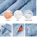 Flygo Girls Fleece Jumpsuits Fuzzy Hooded Rompers Kids Zip up Onesie Romper Costume Warm Winter Clothes 5-14 Years (Blue, L)