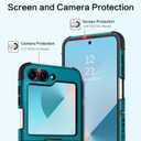 BENTOBEN for Samsung Galaxy Z Flip 6 5G Case with Ring, Heavy Duty 2 in 1 Full Body Rugged Galaxy Z Flip6 Case Girls Women Boy Men Shockproof Protection Cover for Samsung Z Flip 6 6.7, Deep Blue