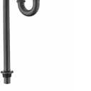 1-1/4 Inch Black Stainless Steel S-Trap Drain Pipe with Flange for Bathroom Sink, Floor Mounted