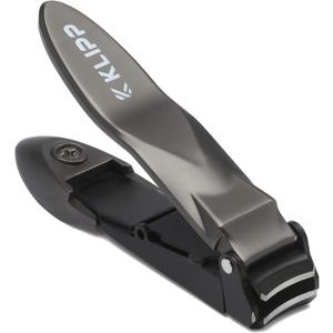 Nail Clippers for Men with Catcher - KLIPP Heavy Duty Razor-Sharp Self-Collecting Nail Cutter, Ergonomic Lever for Fingernails & Toenails, Ideal Gift for Men & Grooming Gifts Includes Ziplock Pouch