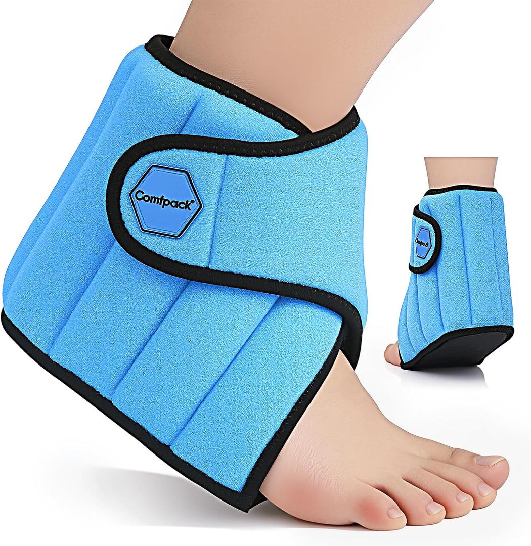 Ankle Ice Pack Wrap for Swelling, 2 Hours Long Lasting Cold Pack for Foot Discomfort, Reusable Ice Wrap for Sprained, Achilles Tendonitis, Plantar Fasciitis Relief, Heel Pain, Surgery Gift