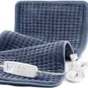 Heating Pad for Back Pain Relief, Extra Large 33 x 17, Portable Heating Pad for Shoulder, Neck, Cramp, Menstrual Pain, with Upgraded 6 Timer & 6 Temperature Controller (Gray)