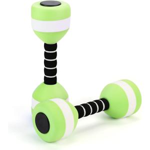 Aquatic Dumbbells, 2PCS EVA Foam Water Weights, Aquatic Exercise Dumbbells for Adults Youth Women Water Workouts Tools (Green+White)