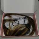 Flufymooz Real Human Hair Toppers for women, 10 Inch Clip in Bangs 100 Human Hair Toppers for Thinning Hair, Cover Hairpiece with 150% Density Silk Base-Chocolate Brown with Blonde