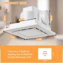 Bathroom Exhaust Fan with Light, 120 CFM Quiet Ventilation Fan with 6200K 12W LED Light 1.0 Sones Low Noise, 4" Duct Included Square Ceiling Mount Vent Fan for Shower Bathroom Office Home