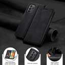 Jasonyu Flip Wallet Case for Samsung Galaxy A23 5G/4G,Leather Magnetic Folio Cover with Card Holder,Kickstand - TPU Shockproof Durable Protective Phone Case,Black