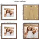 Hongkee 12x12 Picture Frame with Real Glass - 8x8 Wooden Frame with Mat, Horizontal and Vertical Display for Wall or Tabletop (Rustic Brown, 1 Pack)