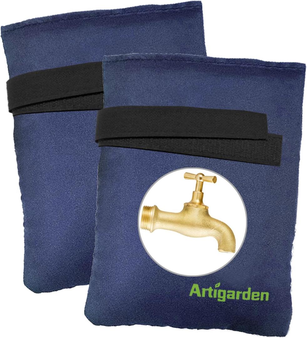 3 x Outdoor Faucet Covers for Cold Winter, Outside Insulated Water Hose Bib Sock Protector, Blue (2 Pack)