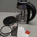 Chefman Electric Kettle with Temperature Control, 5 Presets LED Indicator Lights, Removable Tea Infuser, Glass Tea Kettle & Hot Water Boiler, 360 Swivel Base, BPA Free, Stainless Steel, 1.8 Liters
