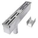 Pool Deck Drain Channel Accessories, End Cap with 13/16" Diameter Round Pipe Bottom Outlet & 1 Connectors for 1-1/4" Wide SXSJMY Pool Drains/Mini Water Drainage Channel