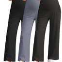3 Pack Women's Maternity Pants Loose Wide Leg Pregnancy Sweatpants Over The Belly Lounge Pants Pajama with Pockets (X-Large, Black, Cold Gray, Black Gray)