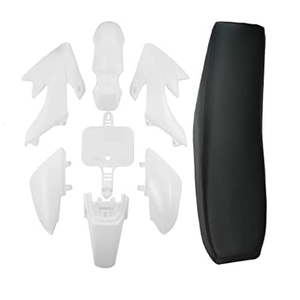 CLEO Plastics Kit with Black Seat for CRF50 XR50, Chinese 50cc Dirt Pit Bike,Fenders Fairings Replacement Plastic with Seat(white)