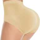 ACPLK Womens Butt Lifter Panties Padded Underwear Hip Enhancer Tummy Control Butt Lifting Shapewear Beige, L-XL